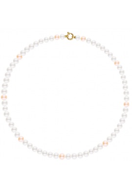 Collier Rang Matinée - Fermoir Anneau Marin Prestige Or Jaune