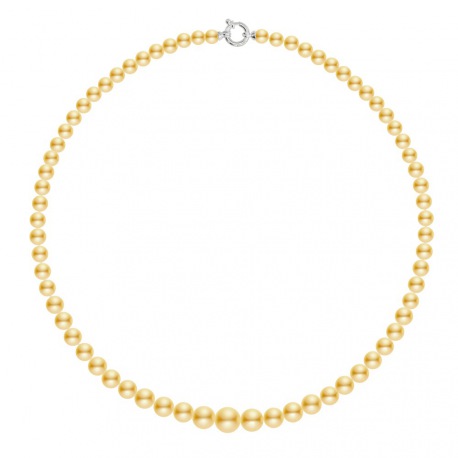 Collier Rang Chute - Fermoir Anneau Marin Or Blanc