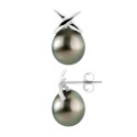 Boucles d'Oreilles - Motif Nœuds  Or Blanc