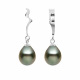 Boucles d'Oreilles - Motif Fantaisie en Or Blanc