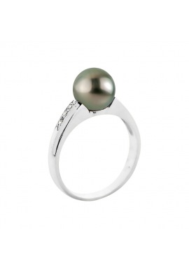 Bague Jonc Massif en Or Blanc & Diamant