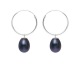 Boucles d'Oreilles Créoles en Argent Massif & Perles