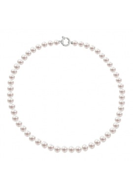 Collier Rang  - Fermoir Anneau Marin Prestige Or Blanc