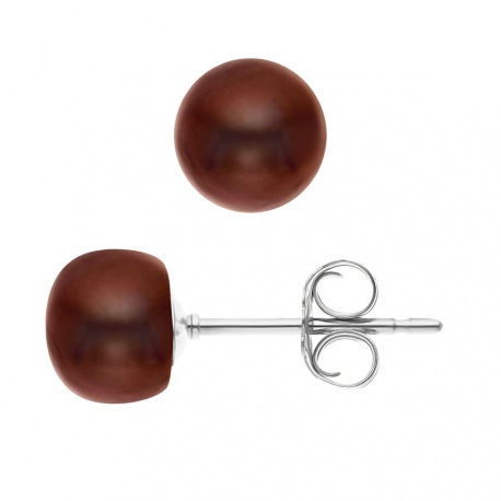Boucles d'Oreilles en Argent Massif & Perles