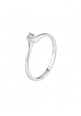 Bague Solitaire Véritables Diamants 0,06 Carats