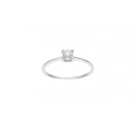 Bague Solitaire Véritables Diamants 0,035 Carats