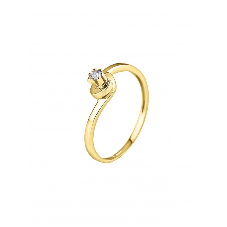 Bague Solitaire Véritables Diamants 0,04 Carats