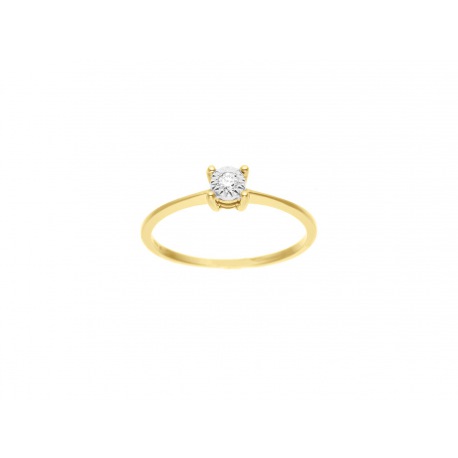 Bague Solitaire Véritables Diamants 0,035 Carats