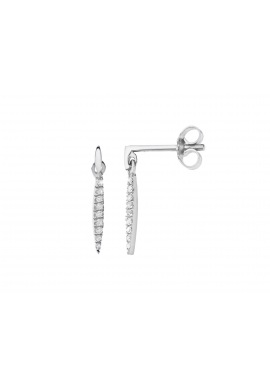 Boucles d'Oreilles Gouttes Véritables Diamants 0,07 Carats