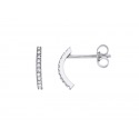 Boucles d'Oreilles Demi Créoles Véritables Diamants 0,09 Carats