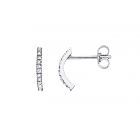 Boucles d'Oreilles Demi Créoles Véritables Diamants 0,09 Carats