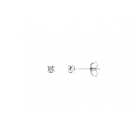 Boucles d'Oreilles Solitaire Véritables Diamants Serti Illusion 0,25 Carats