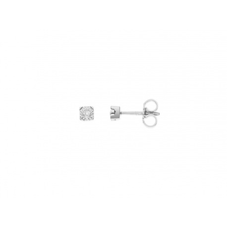 Boucles d'Oreilles Solitaire Véritables Diamants Serti Illusion 0,40 Carats