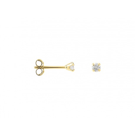 Boucles d'Oreilles Solitaire Véritables Diamants 0,15 Carats