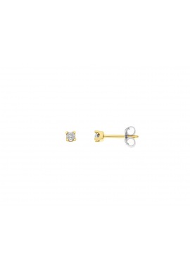 Boucles d'Oreilles Solitaire Véritables Diamants Serti Illusion 0,25 Carats