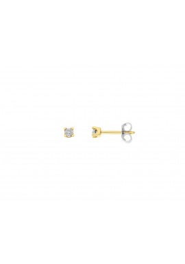 Boucles d'Oreilles Solitaire Véritables Diamants Serti Illusion 0,25 Carats