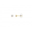 Boucles d'Oreilles Solitaire Véritables Diamants Serti Illusion 0,40 Carats