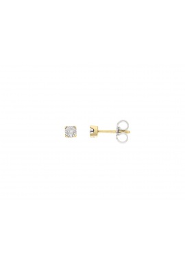 Boucles d'Oreilles Solitaire Véritables Diamants Serti Illusion 0,40 Carats