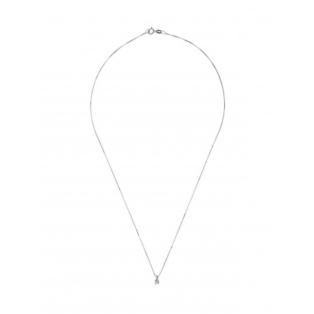 Collier Véritable Diamant Solitaire 0,03 Carats Serti 4 Griffe