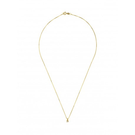 Collier Véritable Diamant Solitaire 0,03 Carats Serti 4 Griffe