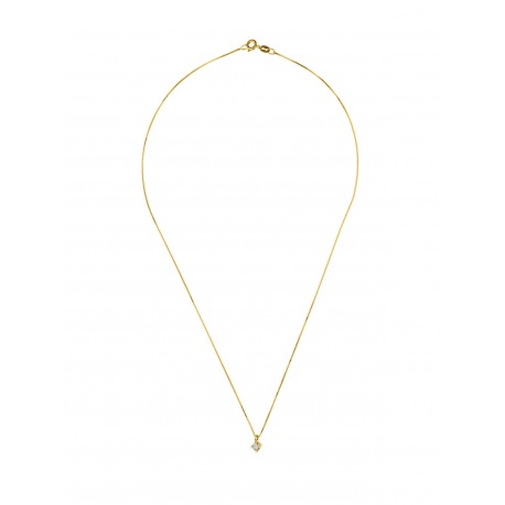 Collier Véritable Diamant Solitaire 0,20 Carats Serti 4 Griffe