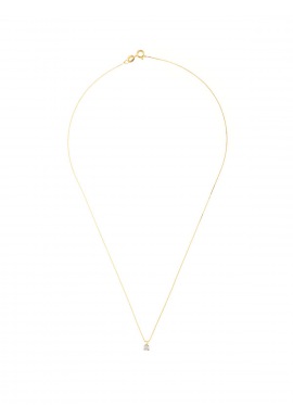 Collier Véritable Diamant Solitaire 0,02 Serti 4 Griffe