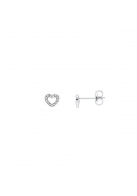 Boucles d'Oreilles Coeur Véritables Diamants 0,08 Carats