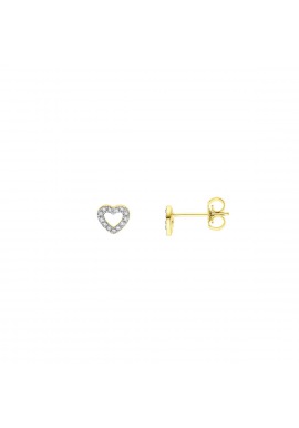 Boucles d'Oreilles Coeur Véritables Diamants 0,08 Carats