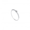 Bague Solitaire Véritables Diamants 0,014 Carats Corps Serti