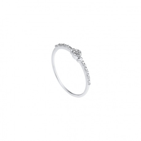 Bague Solitaire Véritables Diamants 0,014 Carats Corps Serti