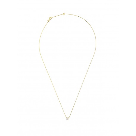 Collier Véritable Diamant Solitaire 0,10 Carats Serti 4 Griffe