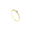 Bague Solitaire Véritables Diamants 0,014 Carats Corps Serti