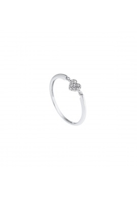 Bague Solitaire Cœur Véritables Diamants 0,032 Carats