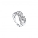 Bague Véritables Diamants 0,30 Carats Noeuds Serti Véritable Diamant