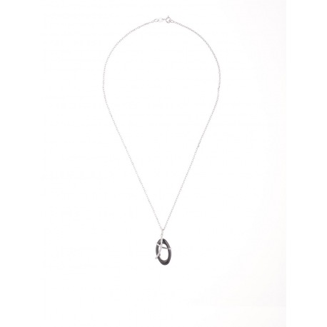 Collier Pendentif Céramique Motif Ovale