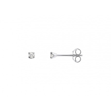 Boucles d'Oreilles Solitaire Véritables Diamants 0,10 Carats Serties 4 Griffe