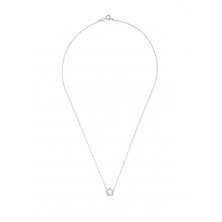Collier Fleur Véritables Diamants 0,08 Carats