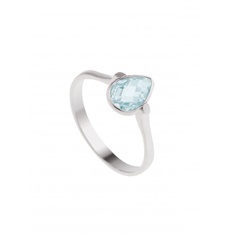 Bague en Argent motif Goutte en Topaze