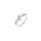 Bague Argent Jonc Croisé Trio & Pavage