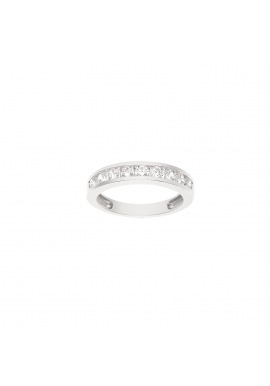 Demi Alliance Argent Serti Rail Oxydes de Zirconium