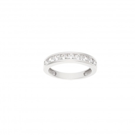 Demi Alliance Argent Serti Rail Oxydes de Zirconium