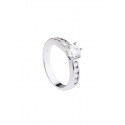 Bague Argent Solitaire Rond