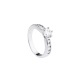 Bague Argent Solitaire Rond