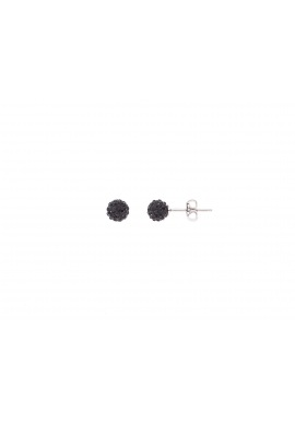 Boucles d'Oreilles Véritable Crystal Noir