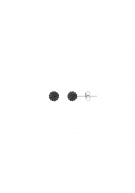 Boucles d'Oreilles Véritable Crystal Noir