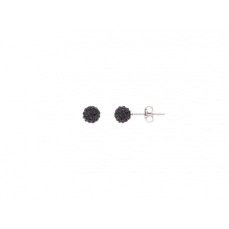 Boucles d'Oreilles Véritable Crystal Noir