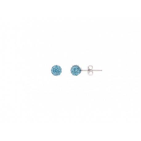 Boucles d'Oreilles Véritable Crystal Bleu
