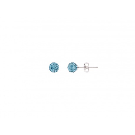 Boucles d'Oreilles Véritable Crystal Bleu