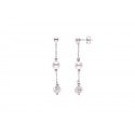 Boucles d'Oreilles Véritable Crystal & Perles