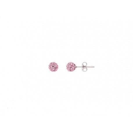 Boucles d'Oreilles Véritable Crystal Rose